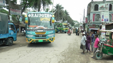৩ ঘণ্টা পর ভোলার অভ্যন্তরীণ রুটে বাস চলাচল স্বাভাবিক