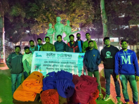শতবর্ষে ঢাবিতে অসহায়দের মাঝে ১০০ কম্বল বিতরণ 