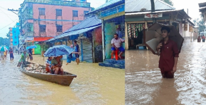 পাহাড়ি ঢলে ভাসছে গ্রামের পর গ্রাম