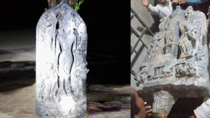 মাটি খুঁড়তেই মিলল ৩০১ কেজির মূর্তি