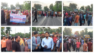 আপসের ঘটনায় বিএনপি নেত্রীর নাম, ঝাড়ু-জুতা নিয়ে মহাসড়ক অবরোধ