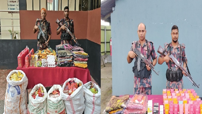 যশোর সীমান্তে সাড়ে ৯ লাখ টাকার চোরাচালানি পণ্য উদ্ধার