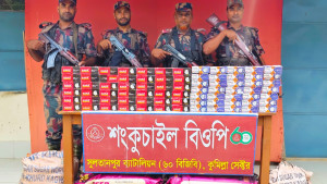 সীমান্তে ৩৬ লাখ টাকার ভারতীয় পণ্য জব্দ