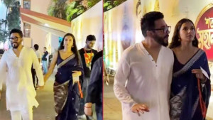 ভিডিও ভাইরাল: রাজ বউয়ের হাতই ছাড়ছেন না