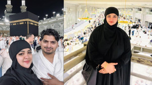 চিত্রনায়িকা সুবাহ স্বামীকে নিয়ে ওমরাহ করলেন