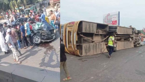 মুন্সীগঞ্জে বাস-প্রাইভেটকারের সংঘর্ষে চারজন নিহত