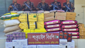 সীমান্তে ৪২ লাখ টাকার ভারতীয় পণ্য জব্দ