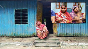 ছেলের অপেক্ষায় দরজায় মা, বাবার পথ চেয়ে দুই শিশু