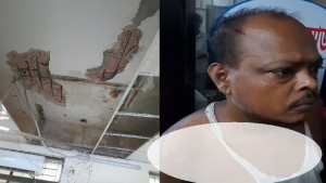 চাঁদপুর সদর হাসপাতালে ছাদের পলেস্তারা খসে রোগী আহত